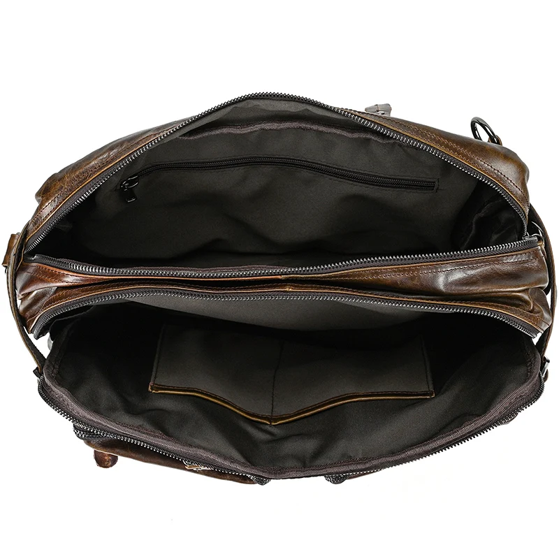 Étui à bombes en cuir véritable pour hommes, sac de voyage multifonctionnel en cuir de vachette, sac pour ordinateur portable, sac à dos lancé, étui