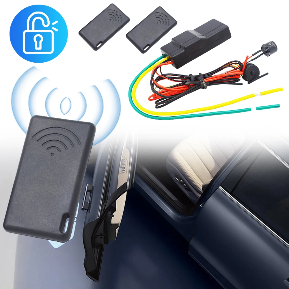 12V Auto Intelligent Secret Lock Anti-Hijacking 2.4GHz RFID Car Immobilizer 2-8 Meter Sensor Auto Hidden Lock Immobilizer Device