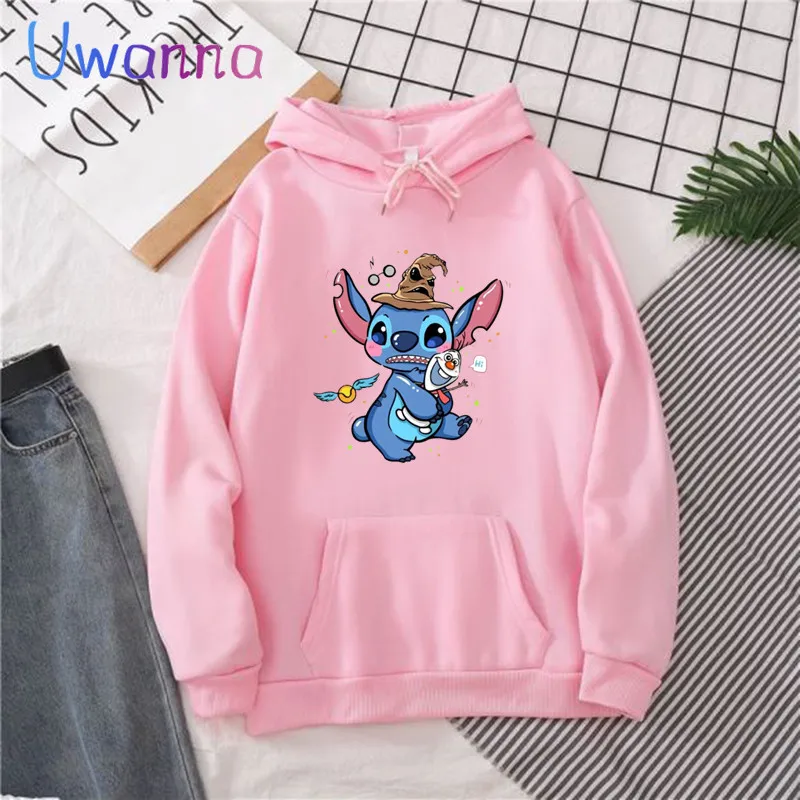 Funny Y2k Sweatshirt Lilo Stitch Fashion Winter Tops Cartoon Hoodies Women Cute Magic Stitch Anime Hoody Female Clothes