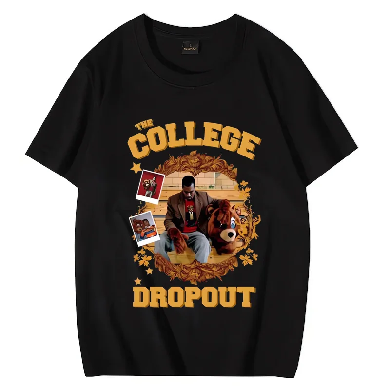 Vintage Kanye West College Dropout T Shirt Men Women Hot sale streetwear Oversized Short Sleeve T-shirt 100% Cotton Unisex Tee