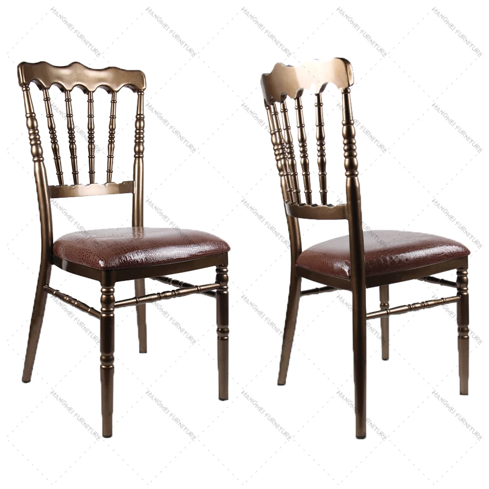#Wholesale Hangmei HM-W99 Modern Aluminum Frame Dining Chair with Seat for Wedding Banquet Hotel Commercial Use