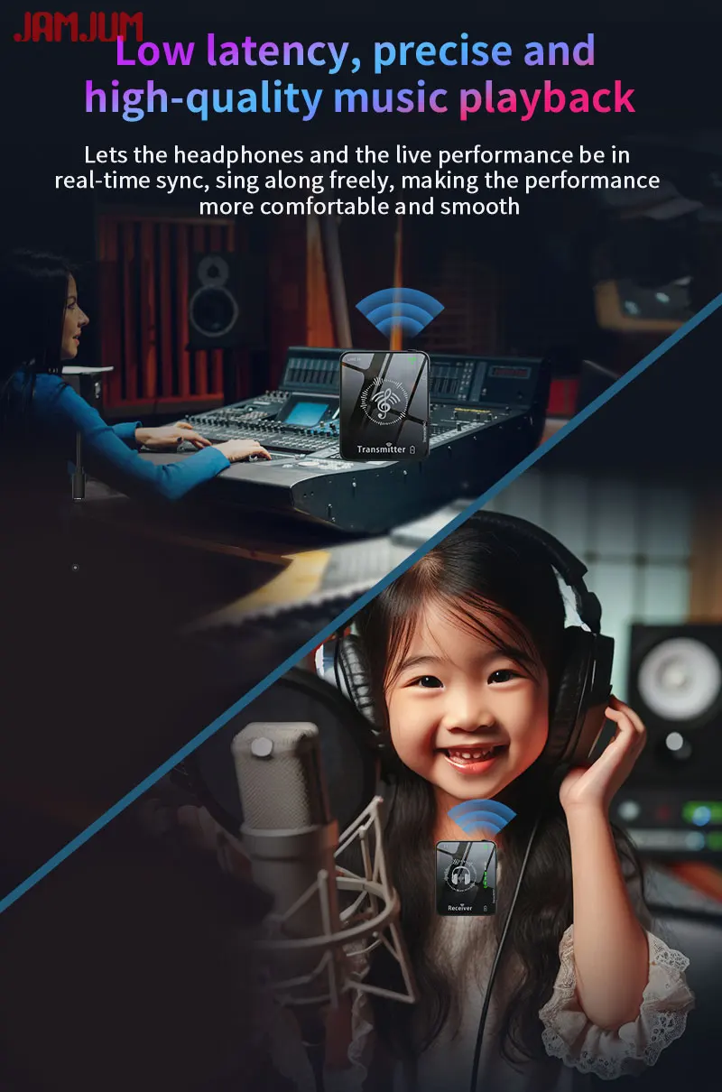 Jamjum Wireless In-ear Monitor System 2.4g Rechargeable Set_voghion.com