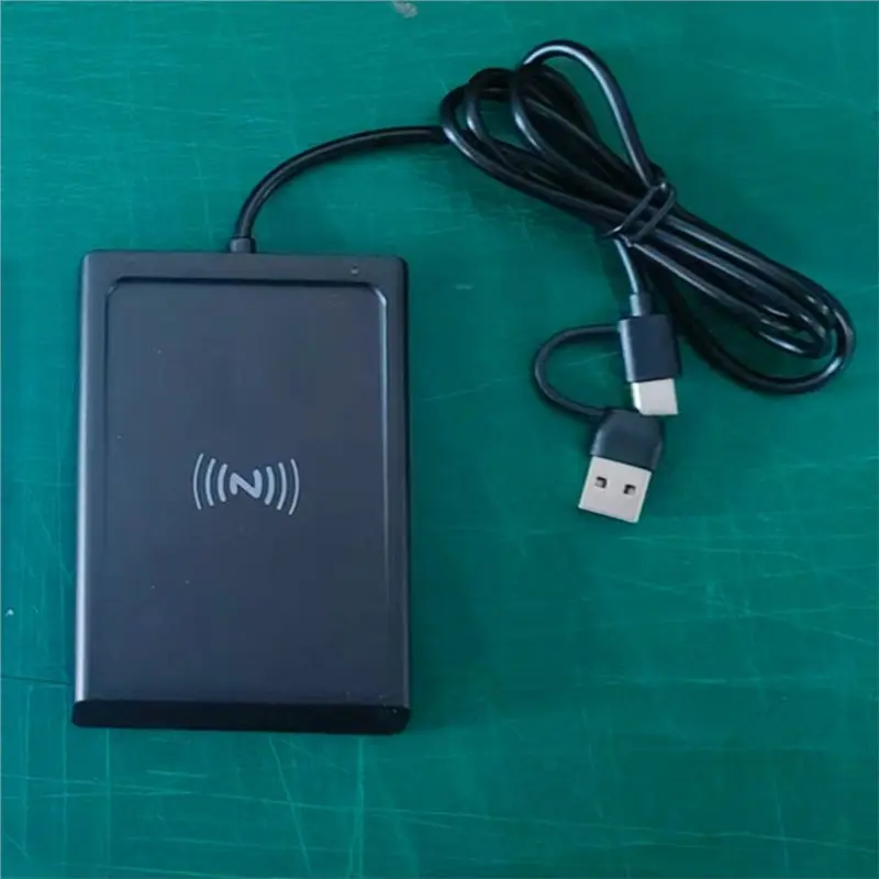 DIGIT- Card Reader Writer Dual-Interface 2-In-1 Contact Card Reader Writer USB PC-Linked PCSC Card Reader For Secure ID, Bank