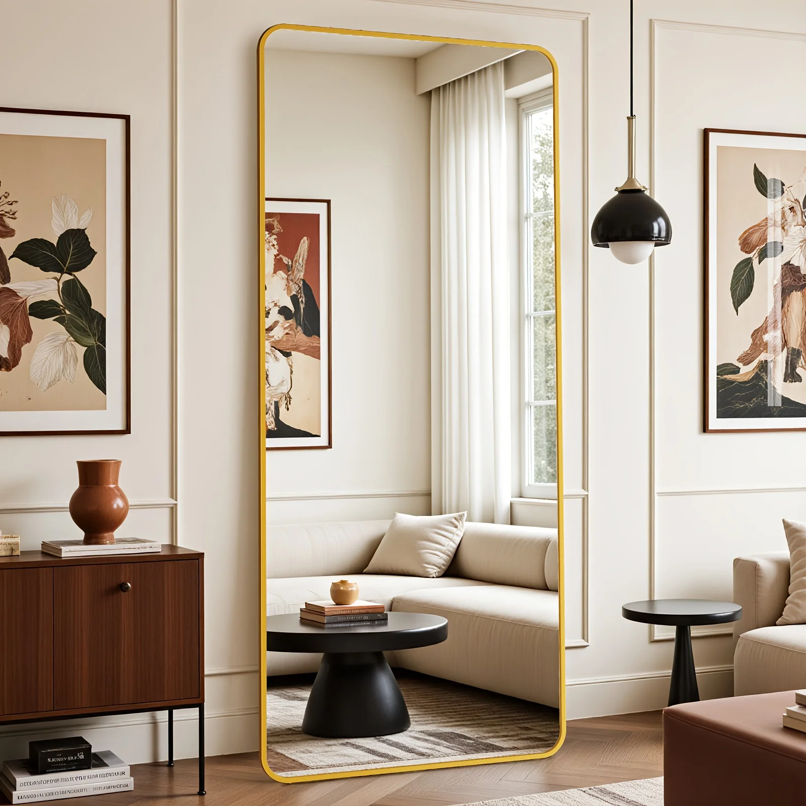 

Full Length Mirror 20"x60" Square Full-length Mirror Full Body Mirror, Floor Mirrors with Stand Body Mirrors Standing Hanging
