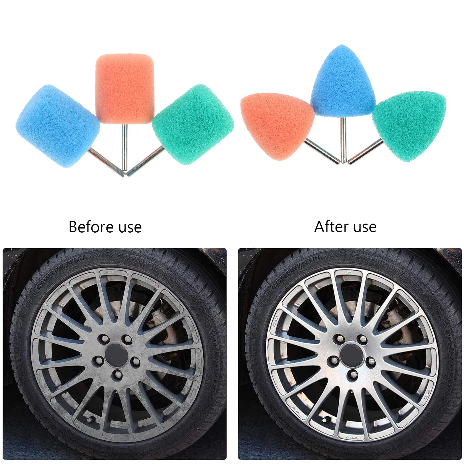 

16Pcs Sponge Polishing Wheels Efficient Vehicle Detailing Pads for Metal Wood Furniture Headlight Door Handle Precision Buffing