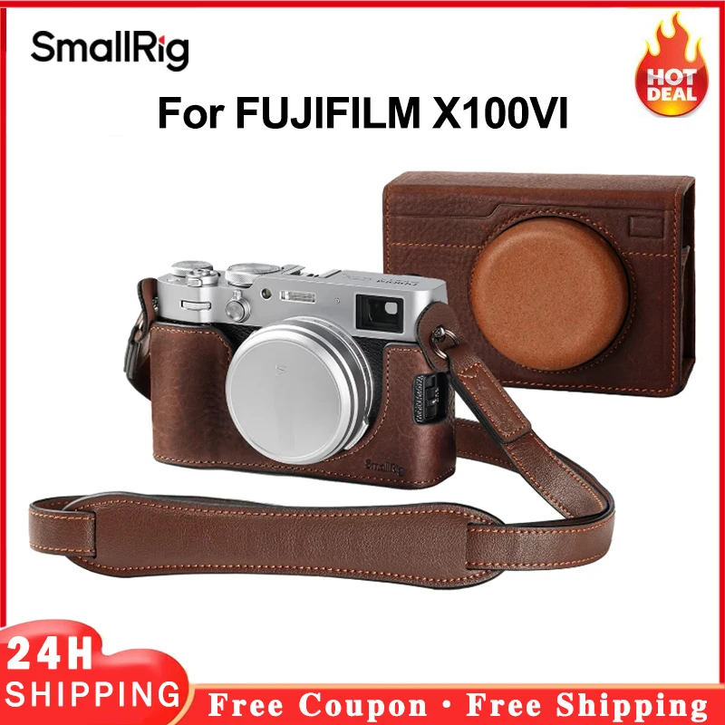 

SmallRig Retro Camera Cage Kit Leather Case with Shoulder strap Leather Half Case for FUJIFILM X100VI 4558 4557