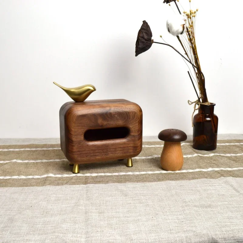 

Медная птица, черный орех, коробка для салфеток, держатель для рулонов, лоток для хранения, коробка для салфеток, держатель для бумажных полотенец, домашняя коробка для хранения салфеток