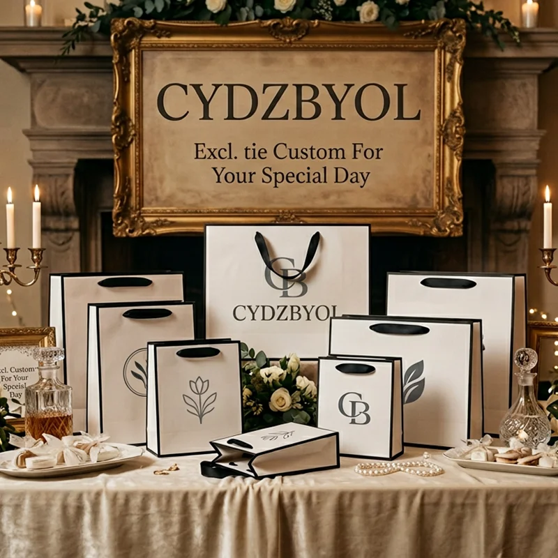 10 Pcs Custom Your Name Brand Paper Gifts Bags For Small Business Jewelry Package Bags Clothes Package Paper Bags Wig Wedding