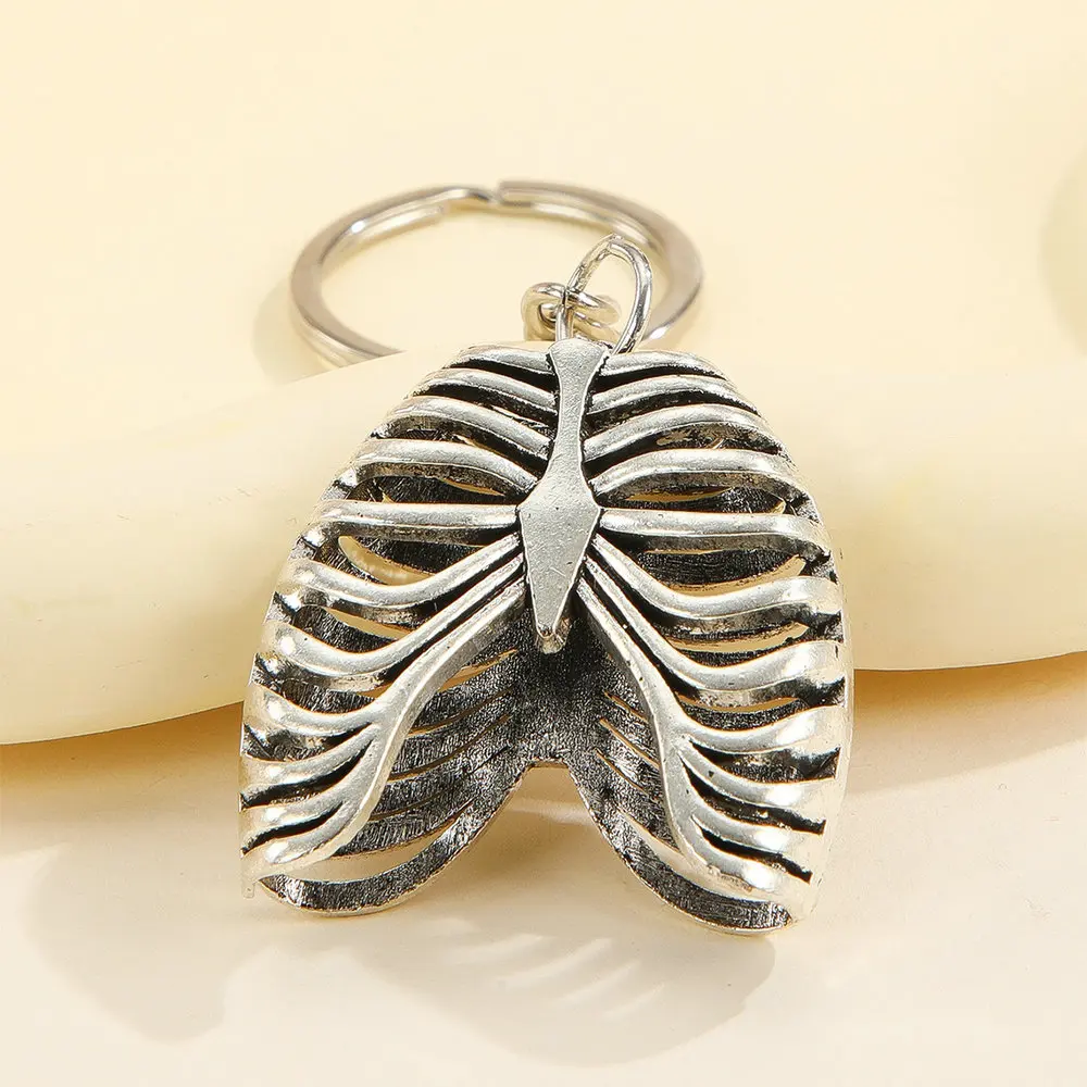 keychain chest Punk Anatomical Human Rib Cage Body Chest Skeleton Pendants Fashion Vintage Medical Biology Anatomy