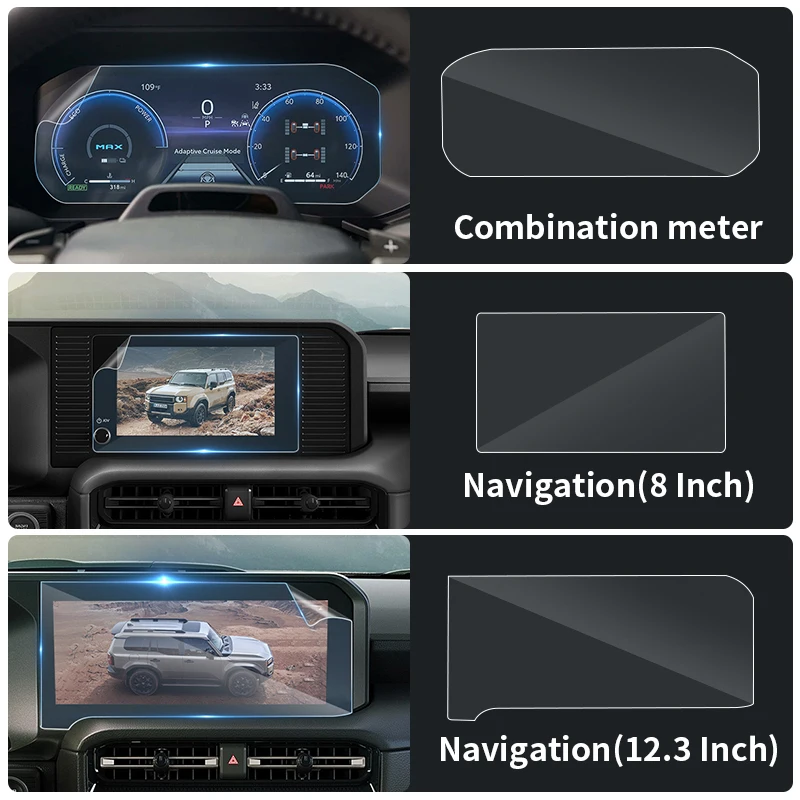 For 2024-2027 Toyota Land Cruiser 250 Prado LC250 Combination meter Navigation Screen Protector Protective Interior Accessories