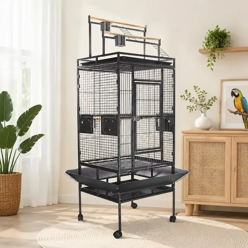 Luxury Multi Layer Indoor Bird Cage Removable Durable Spacious Sturdy With Feeder Toy Hook Escape Proof Suitable For Pet