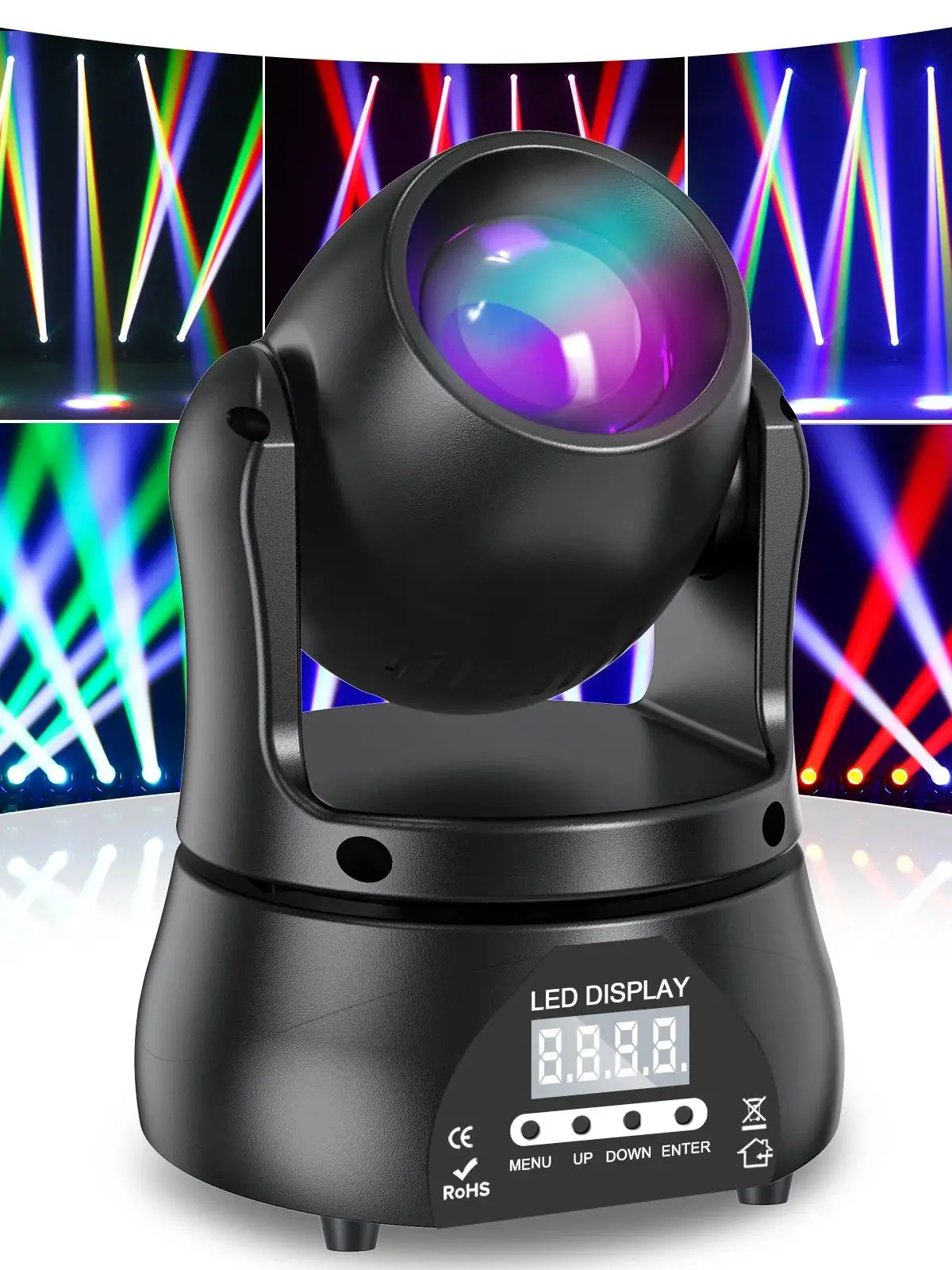 U'King 40W Beam Moving Head Licht DMX512 RGBW Bühnenlicht für DJ Konzert Party Hochzeit Nachtclub Professionelle Effektbeleuchtung