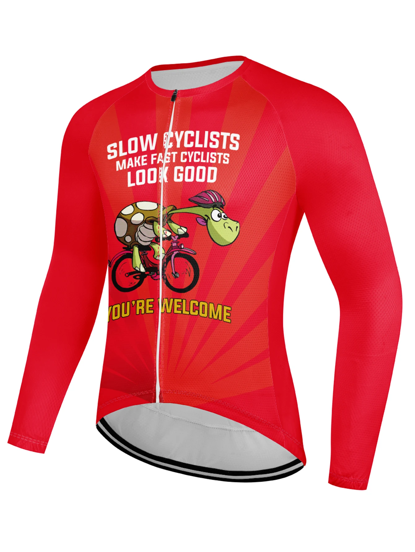 Cycling Jersey Men Bike Top MTB Bicycle Shirt Mountain Road Riding Clothing Long Sleeve 3 Rear Pockets 3D-printed turtle pattern