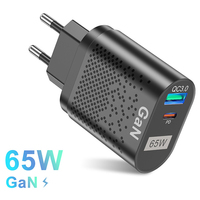 65W GaN Charger EU KR UK QC3.0 PD Type C Fast Charging Wall Adapter for iPhone 16 15 Xiaomi Samsung Phone Quick Charger