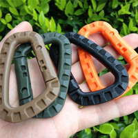 3PCS 8.5cm Tactical Backpack Buckle Fast Tactical Carabiner Plastic Hook D Shape Mosqueton EDC Gear For Outdoor Camping