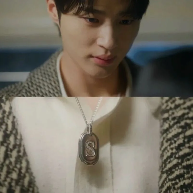 TV Serise Lovely Runner 변우석 김혜윤 Kim Hye Yoon Cosplay Pendant Necklace Unisex S Letter Necklace Couple Choker Chain Jewelry Gift