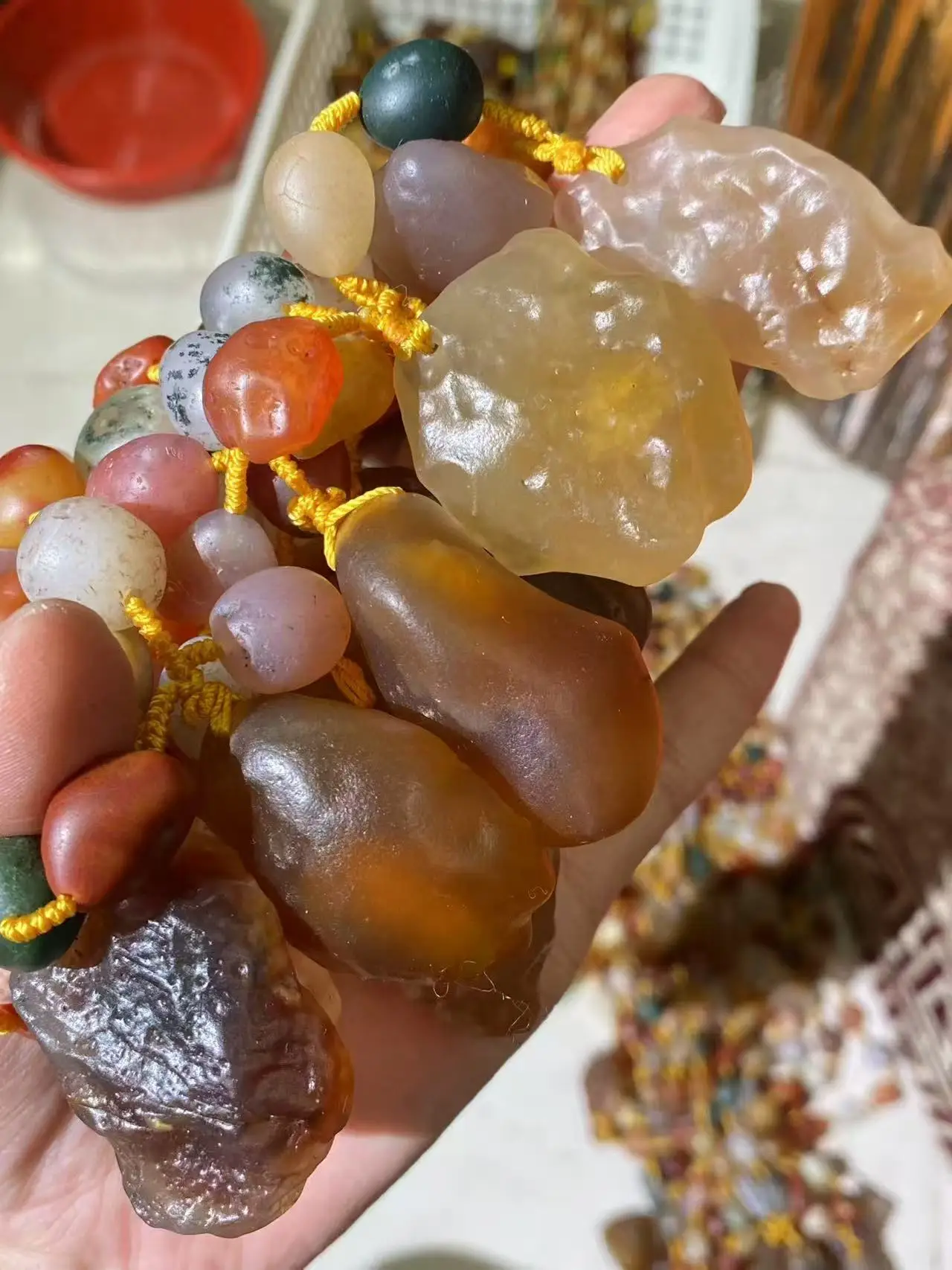 60pcs/lot each is the best, big and gorgeous colorful candy color rock candy heart Gobi agate pendant necklace wholesale - view 4