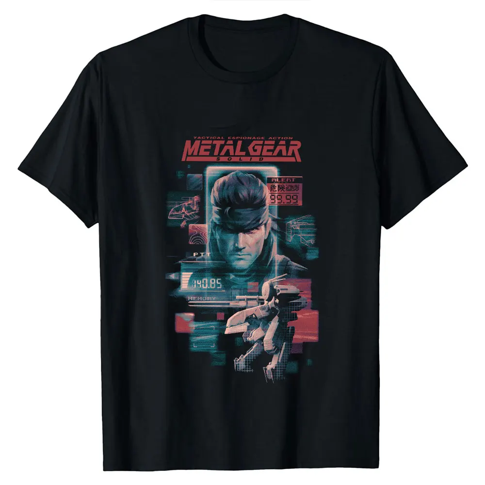 

alert Big boss snake Metal Gear Solid Kojima videogame Gift t shirt 100% cotton MGS printed Graphic clothes All size tops S-6XL