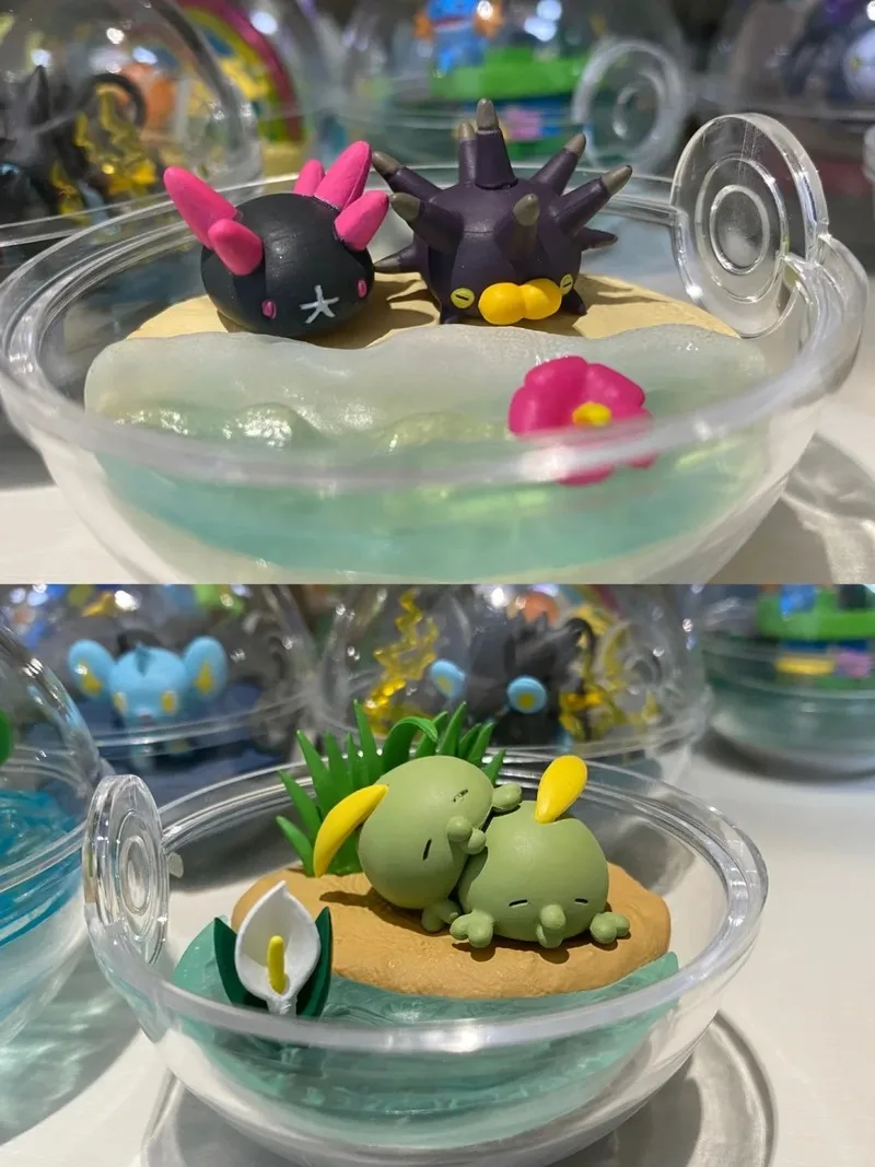 リーメントポケモンテラリウムコレクションシリーズハッピータイムピカチュウスピンダカビゴンラティオスジョルテオンアロンオーパンツ Pvc アクションフィギュアおもちゃ
