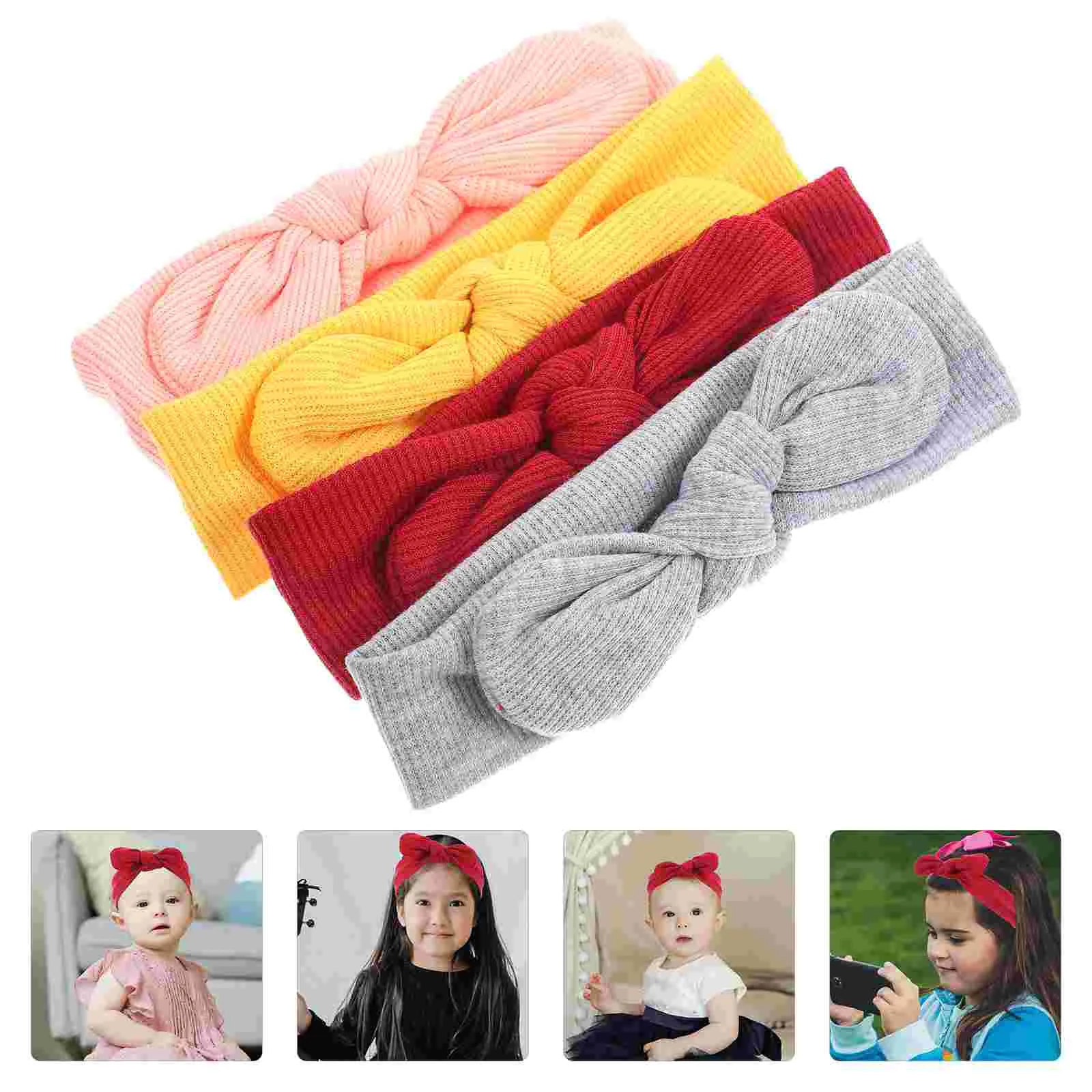 

Tail Hair Accessories Baby Ties Toddler Girls Bows Polyester Wide Headband Wrap Headbands
