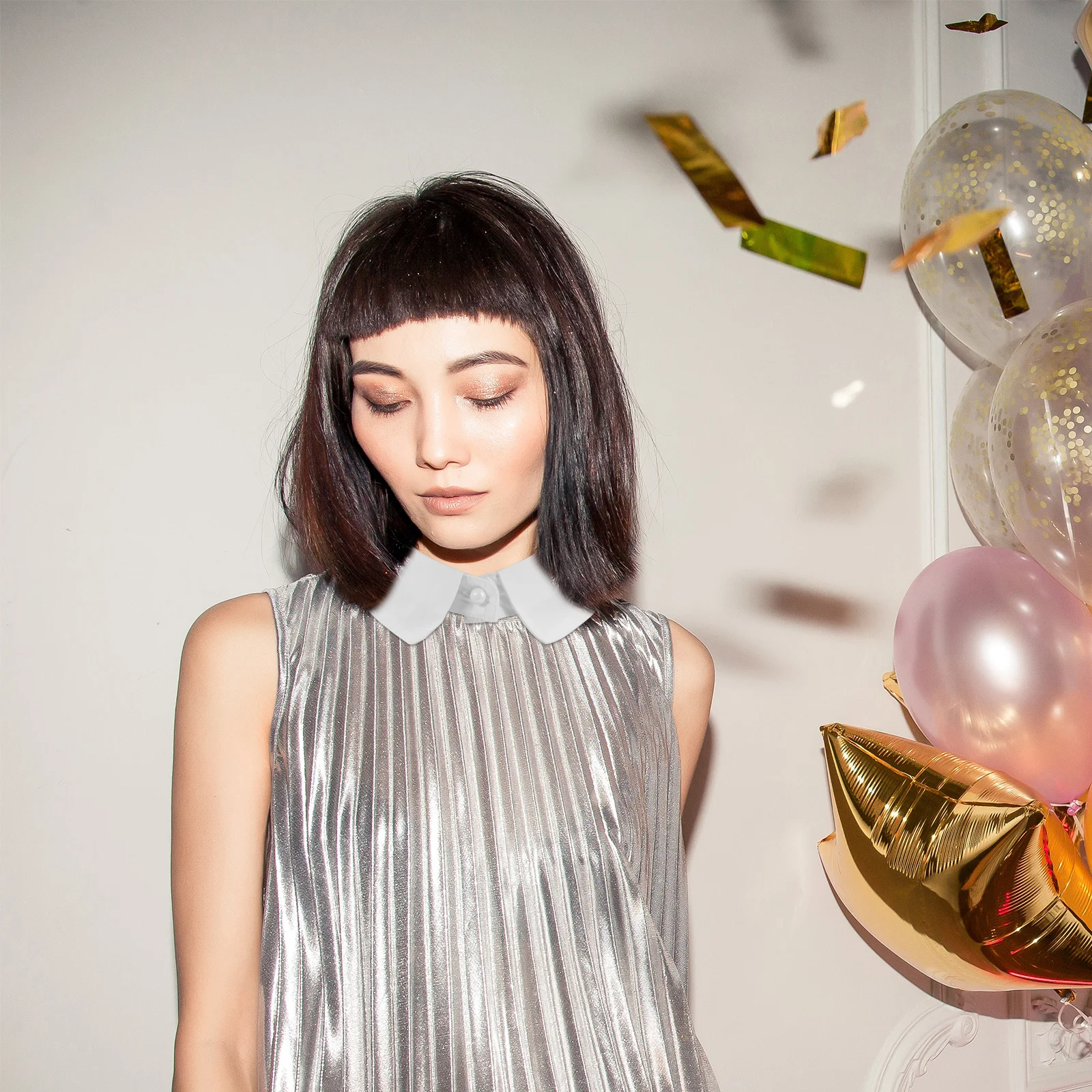 

Breathable Cotton Collar Cuff Set No Iron Required Shirt Substitute for Business Daily Use Modern Minimalist Design Unisex