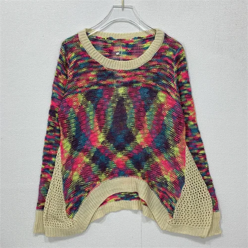 Vintage Handmade Hooked Floral Hollow out Sweater Long Sve V-Ne Spring Summer Cotton Blend Knitted n awl Coat