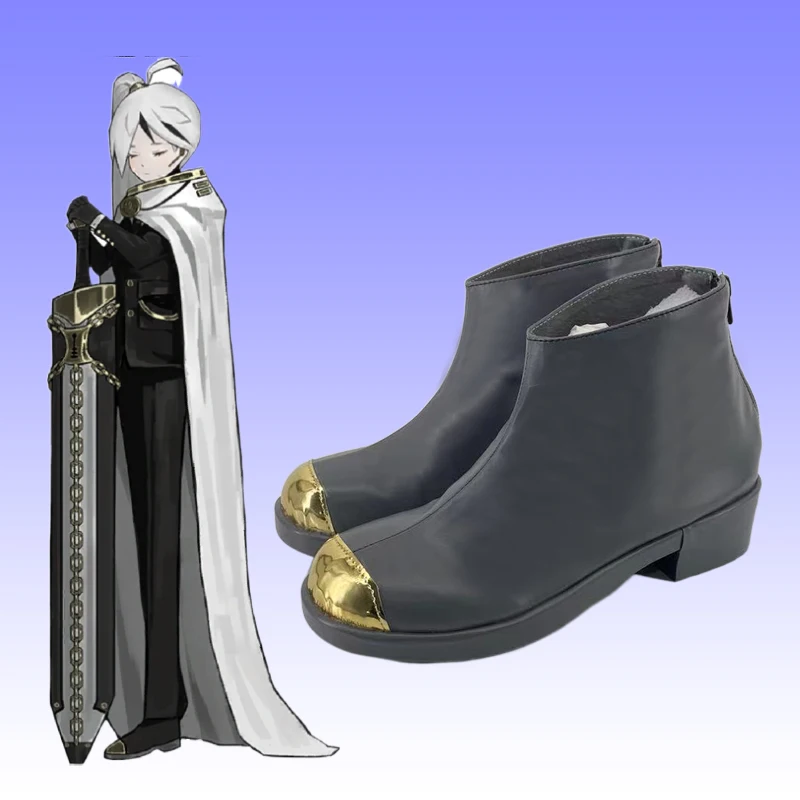 مكتبة الألعاب من Ruina Yan Vismok أحذية كوسبلاي أحذية سوداء مخصصة للنساء والرجال أحذية لعب الأدوار لحفلات الهالوين