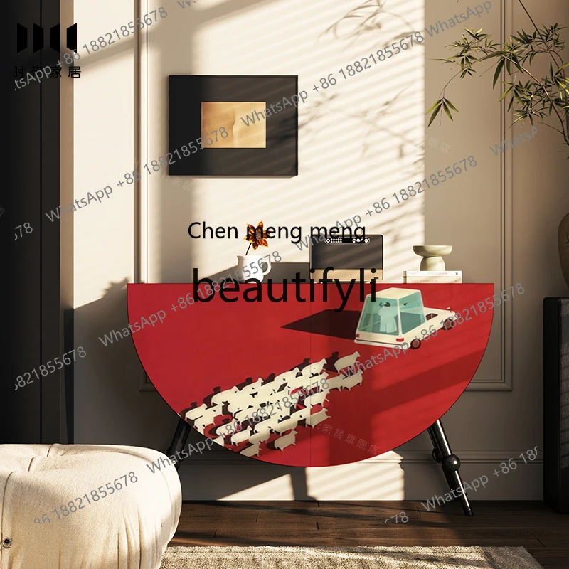 

American retro style foyer cabinet household solid wood porch cabinet sofa side storage decorative cabinet