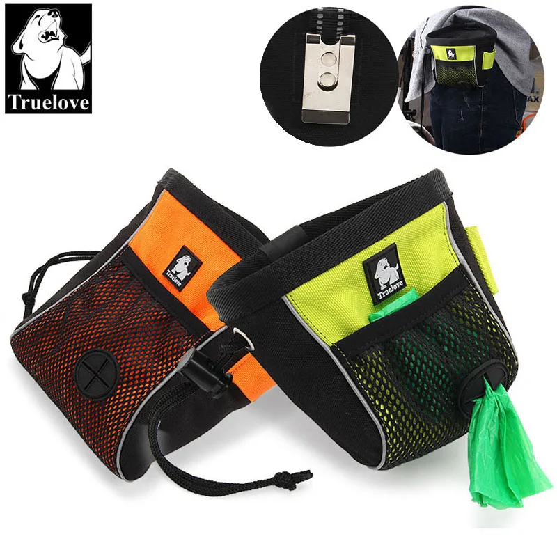 Truelove Portable Travel Dog Snack Treat bag Reflective Pet Training Clip-on Pouch Bag Easy Storage belt bag Poop Bag Dispenser