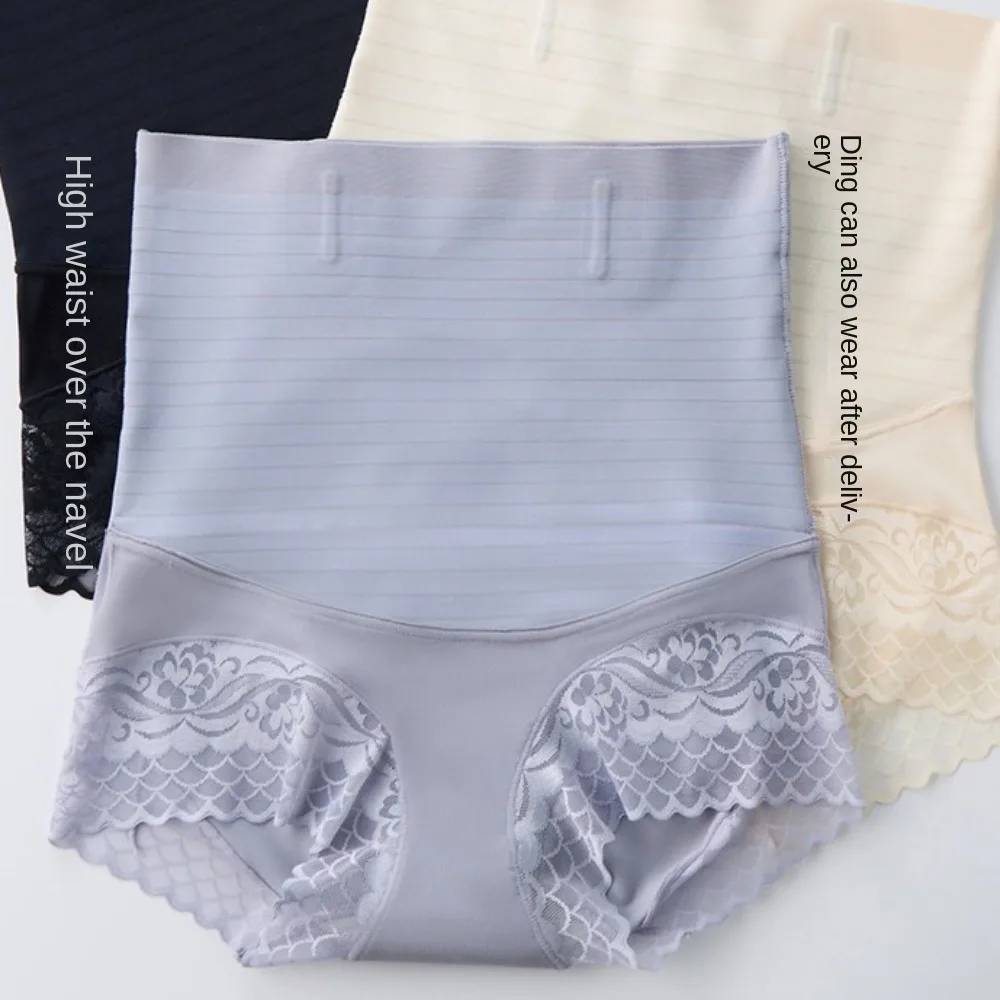 

Cotton Crotch Postpartum Body Shaper High Waist Shapewear Lace Floral Briefs Waist Trainer Tummy Control Underwear