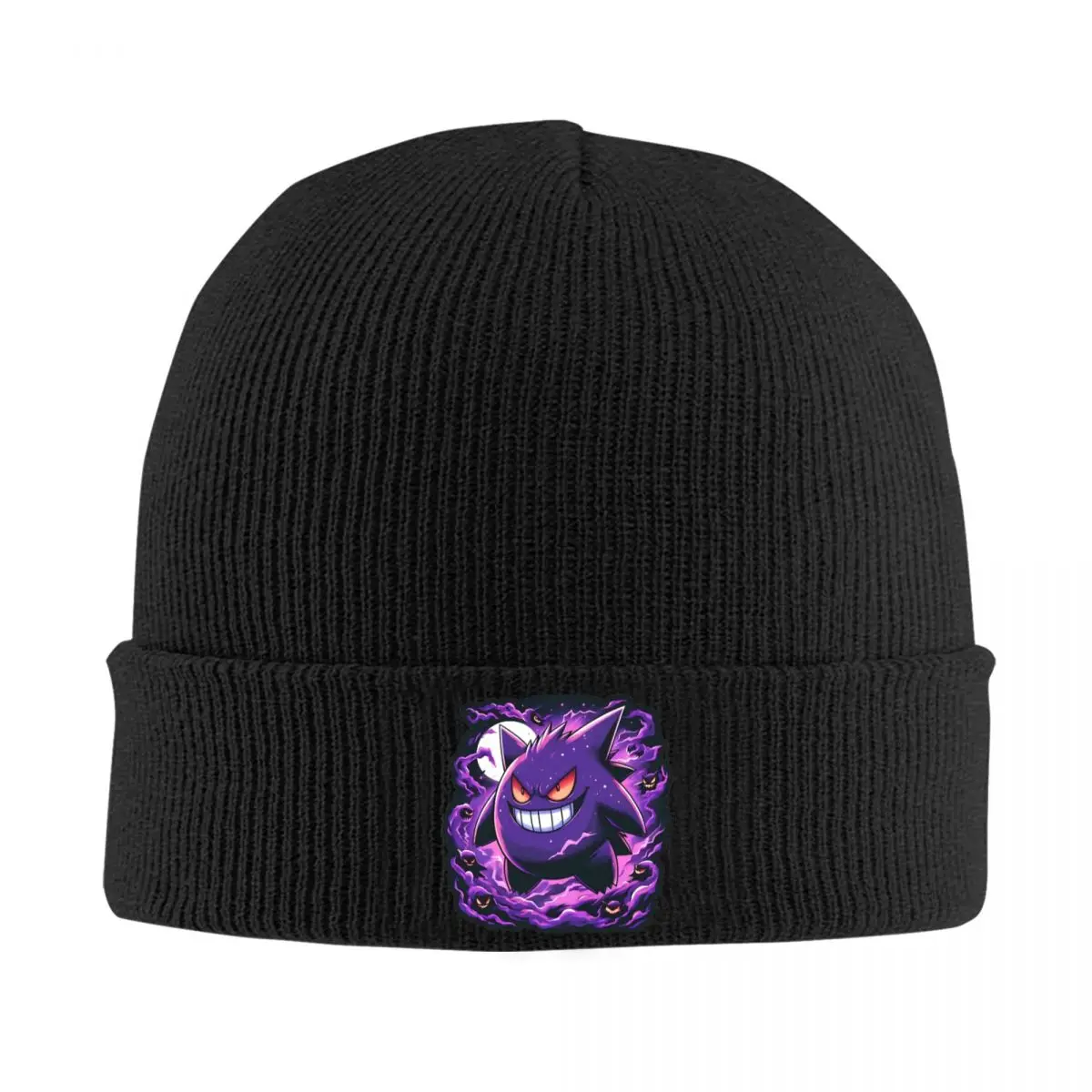 البوكيمون Gengar بونيه القبعات قبعات صغيرة مخصص Skullies Beanies الشتاء الشارع Y2K الرجال النساء في الهواء الطلق قبعة مرنة