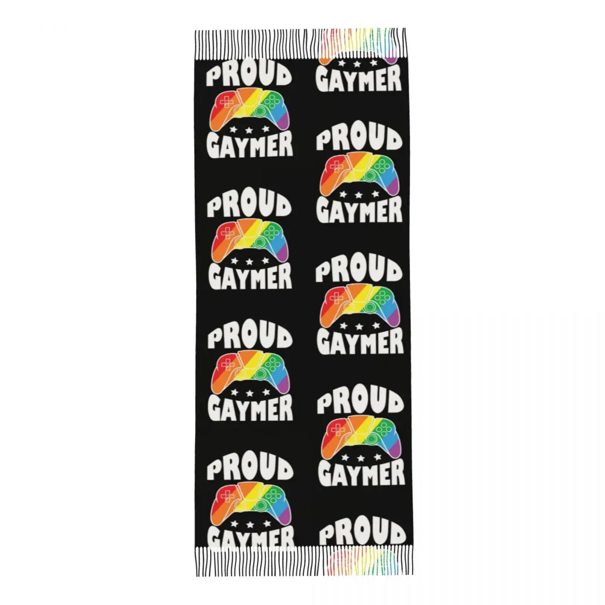 Proud Gaymer LGBTQ Pride Month Scarf Tassel Scarves Women Soft Warm Shawls and Wraps Long Fall Winter Shawl Wrap