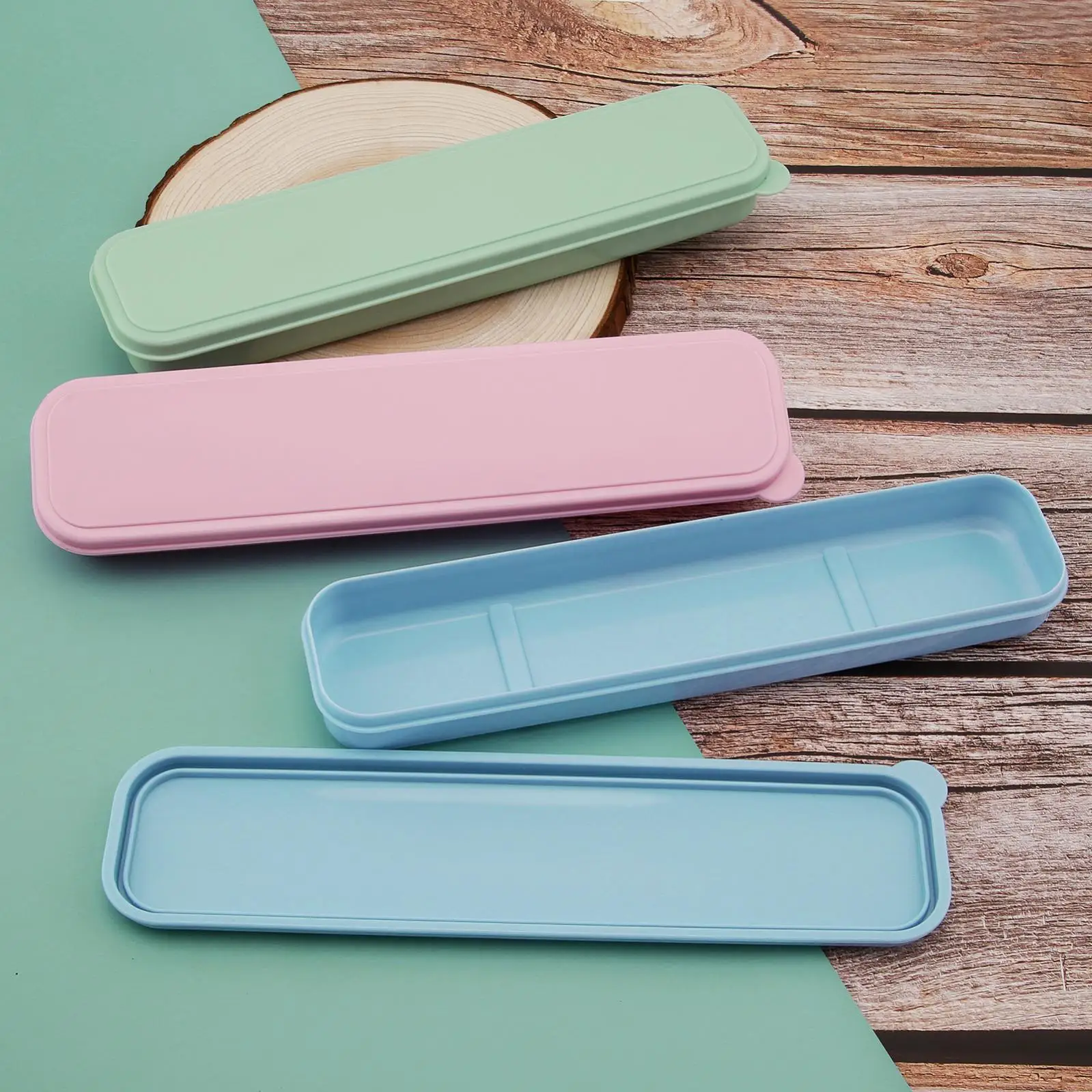 3 Colour Portable PP Material Internal Length 9.29 inches Tableware Storage Box for Cutlery Kit Travel Tableware Case