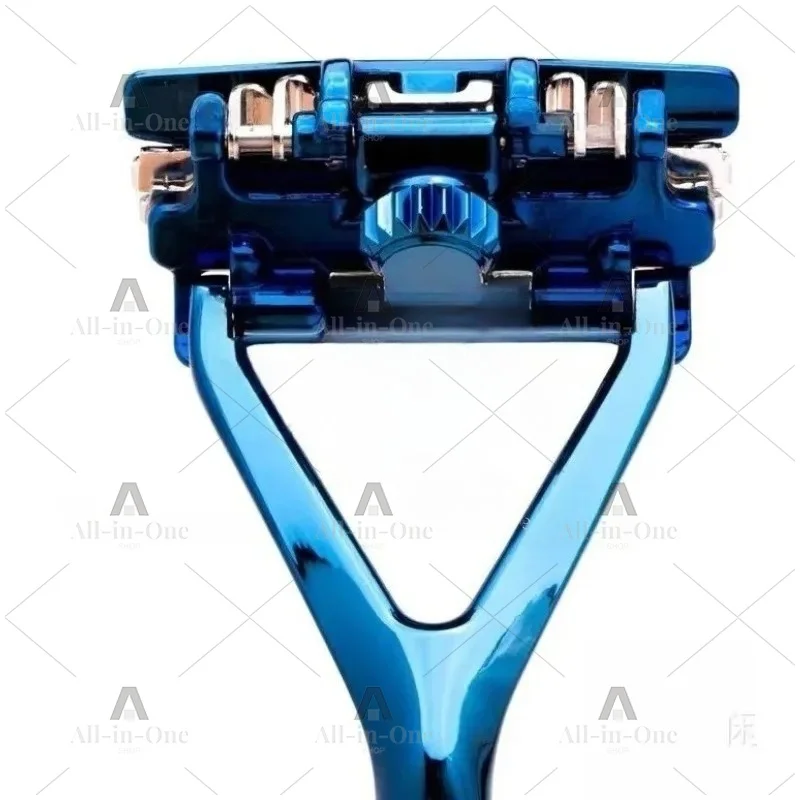 Aluminum alloy bald shaving tool, triple razor with interchangeable blades