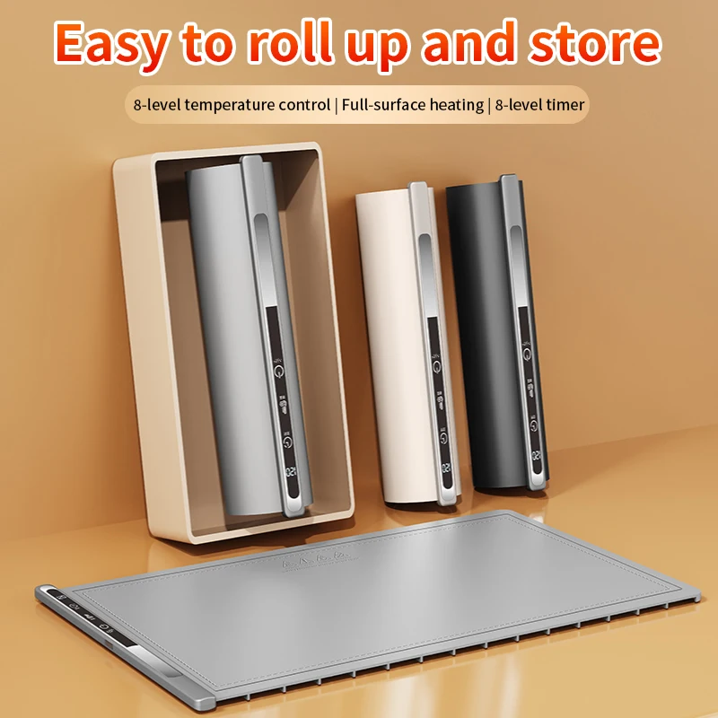 

Складной поднос для подогрева еды, гибкий силиконовый коврик для подогрева еды, теплая разделочная доска, постоянная теплая посуда, электрический коврик для подогрева еды