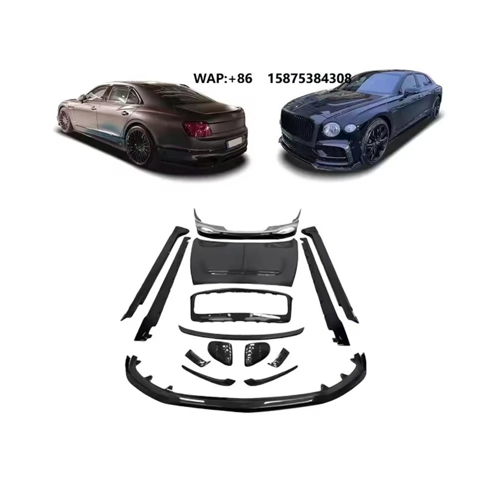 For  Flying Spur MSY Carbon Fiber Body Kit Flying Spur MSY Front Lip Diffuser Spoiler Hood Flying Spur Bumper
