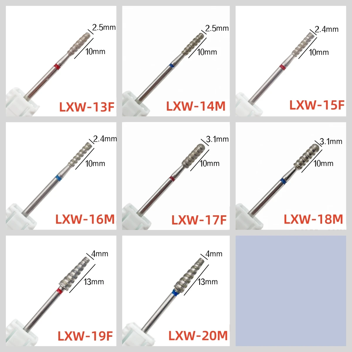 1 قطعة 20 نوع تورنادو لهب الماس مسمار مثقاب الخشب آلات تقطيع باديكير نتوءات الماس لأدوات اكسسوارات الملمع الكهربائي #3