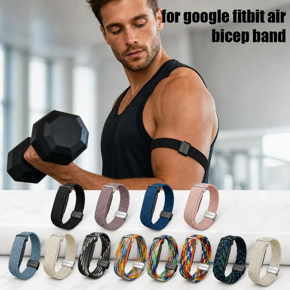Wristband for Google Fitbit Air Adjustable Stretchy Sport Strap for Google Fitbit Air Magnetic Braided Nylon Strap Arm Strap