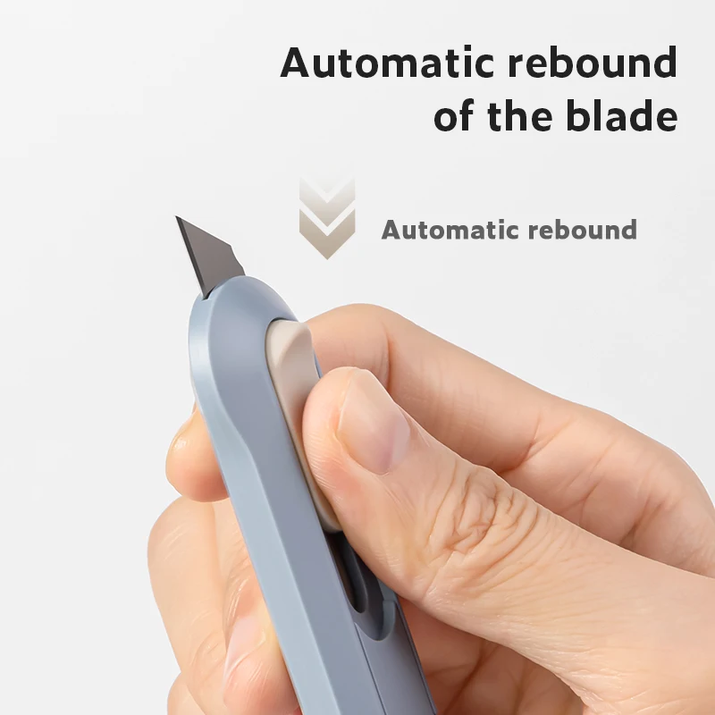 Portable Mini Paper Cutter Quality Artwork Knife Automatic Rebound Box Opener Pocket Cutter For Office Supplies Home Stationery