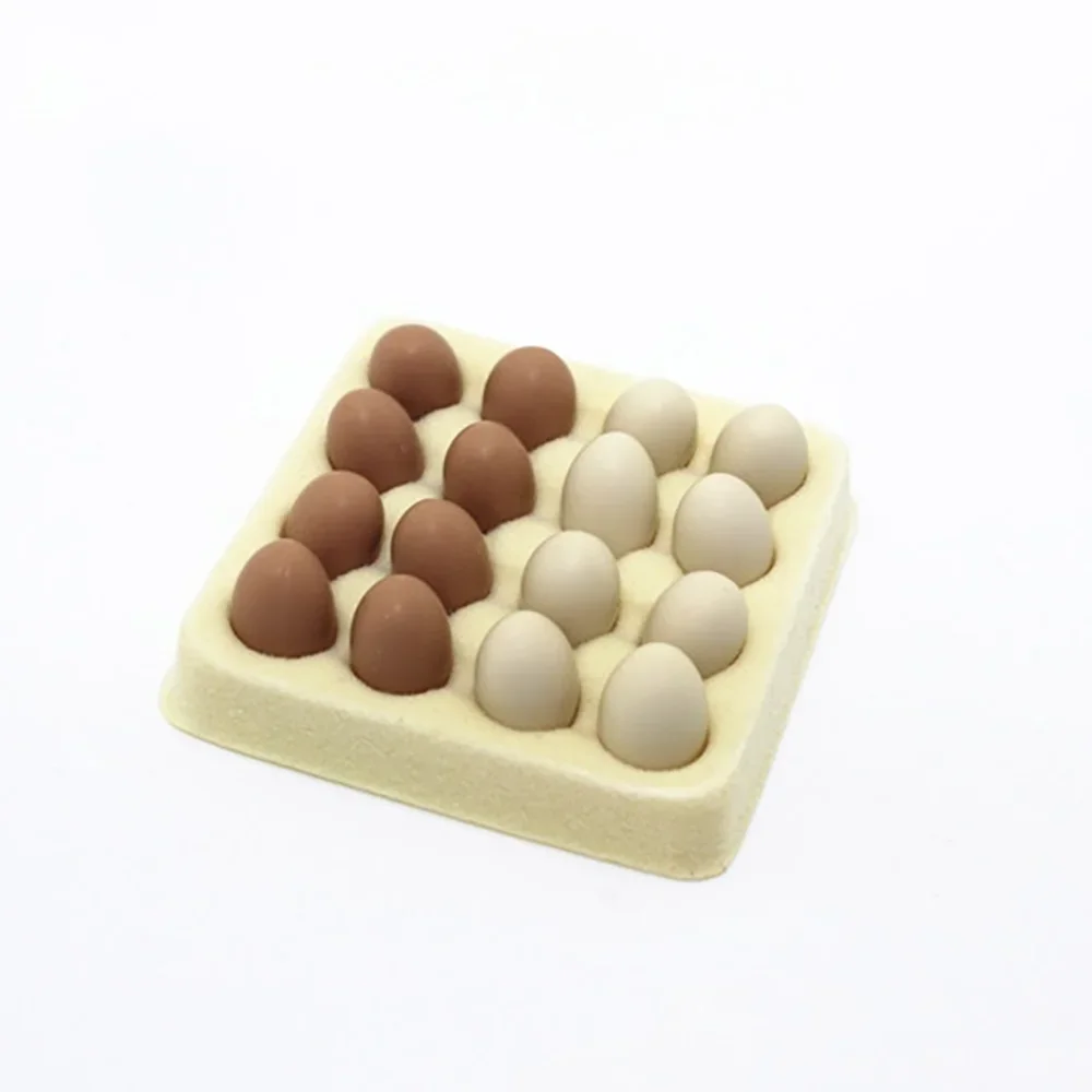 1/12 Dollhouse Miniature Accessories Mini Egg With Tray Simulation Kitchen Food Model for Doll House Decoration ob11