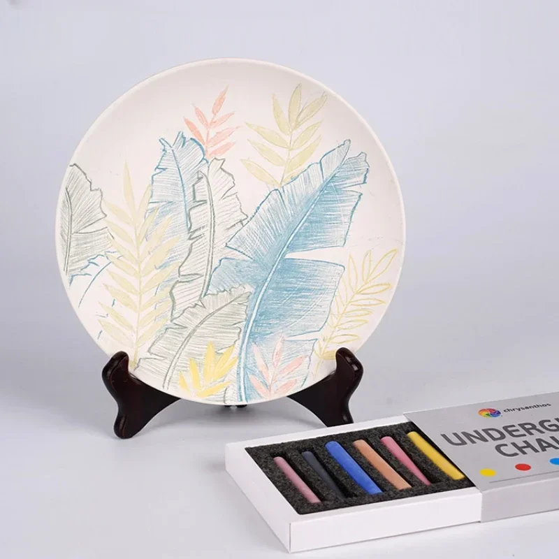6-color Underglaze Color Chalk Lead-free Environmentally Friendly Ceramic Blank Color Painting Pen Firing Temperature 999-1305°C