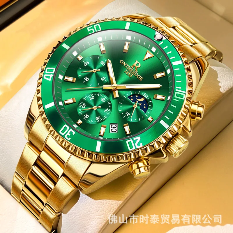 

T K popular Ruizhiyuan quartz watch luminous waterproof men's watch men's watch solid strap