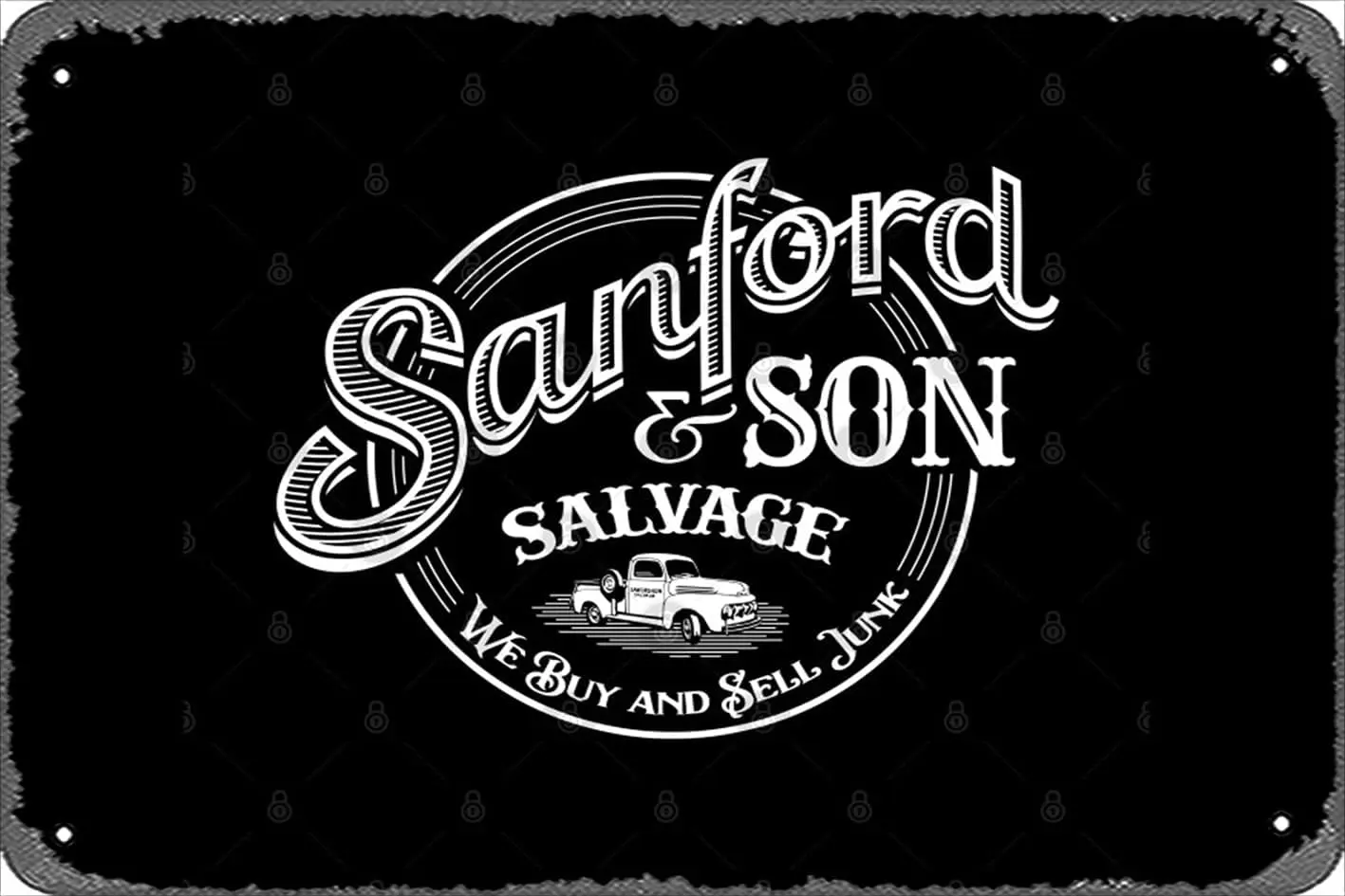 Zuhhgii Retro Tin Sign Sanford and Son Salvage Vintage Funny Novelty Metal Signs Man Cave Humorous Signs Movies Music Bar Art Po