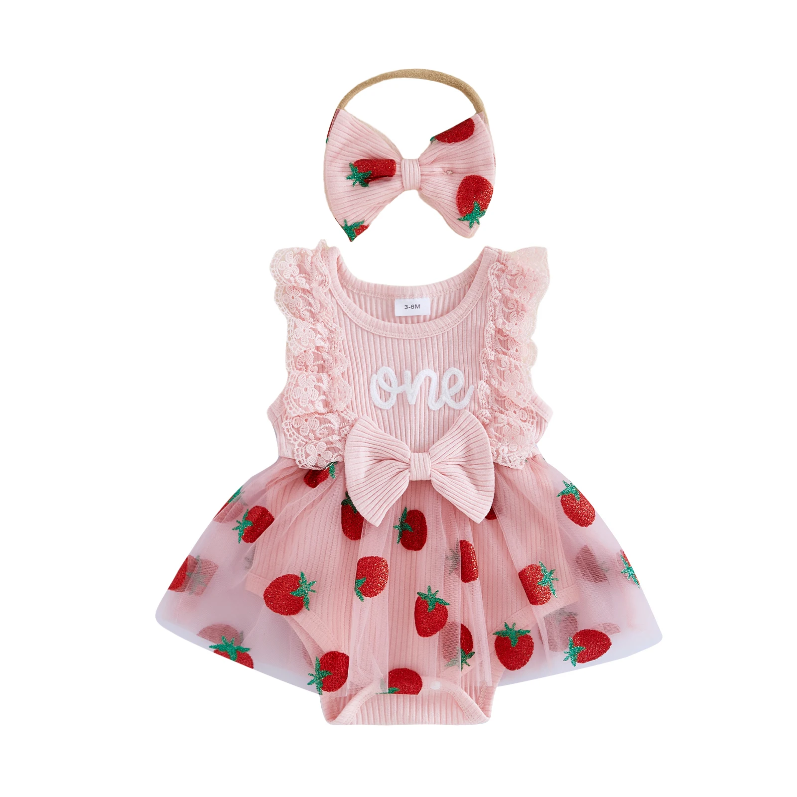 

Праздничный комбинезон-платье для девочки на день рождения: модный, с вышивкой букв и цветов, без рукавов, с повязкой на голову