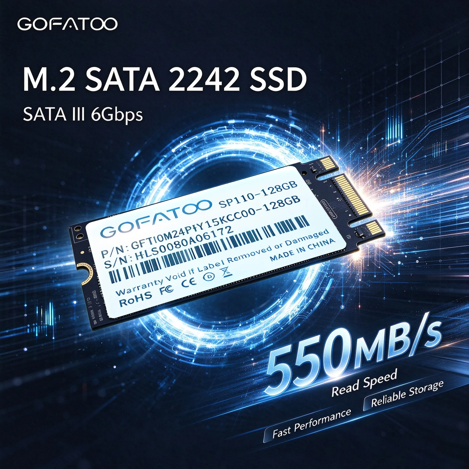 GOFATOO M.2 SATA Drive 2242 NGFF 256GB SATA SSD M.2 SATA 3 6Gbps 3D TLC SATA SSD for PC Laptop ThinkPad Desktop 240GB 512GB 1TB