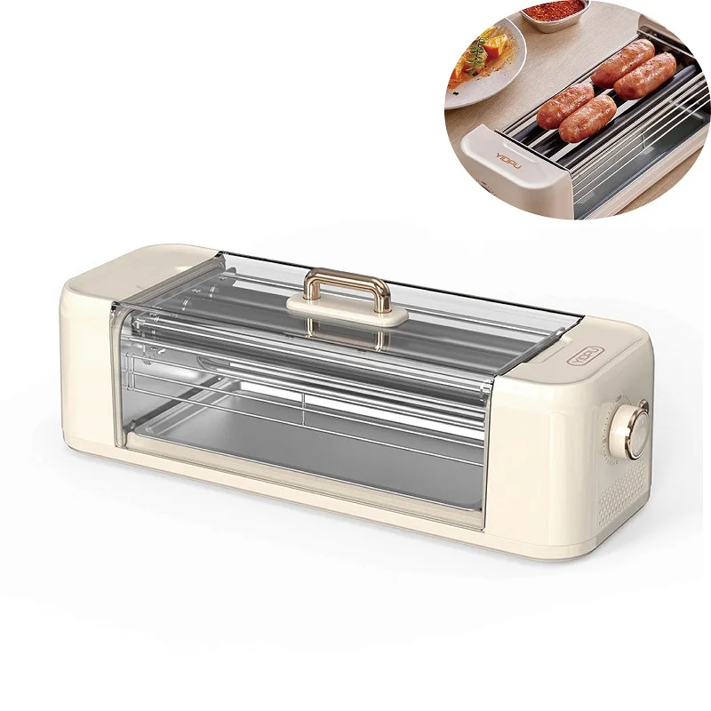 500W automatyczne maszyna do kiełbasek urządzenie do grillowania szaszłyki do Hot dogów bezdymne nieprzywierające Grill patelnia do steków Grill z