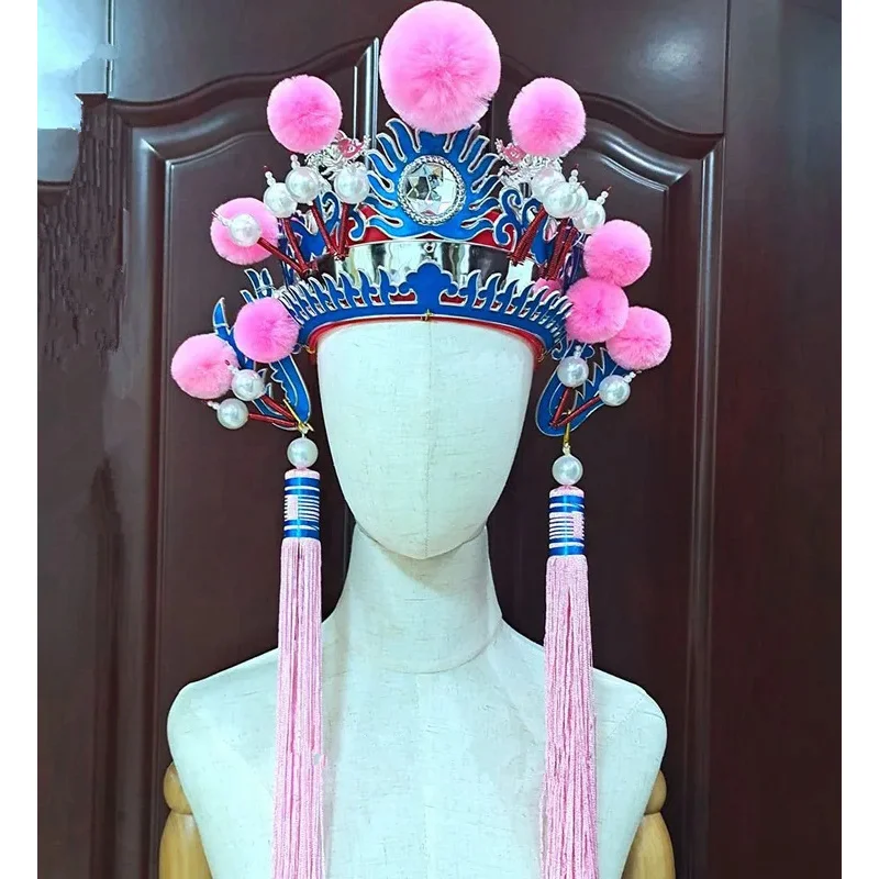 Adults Peking Opera Costume Accessories Acrobatic Dance Hats Funny Hat Headwear Festival Stage Performance