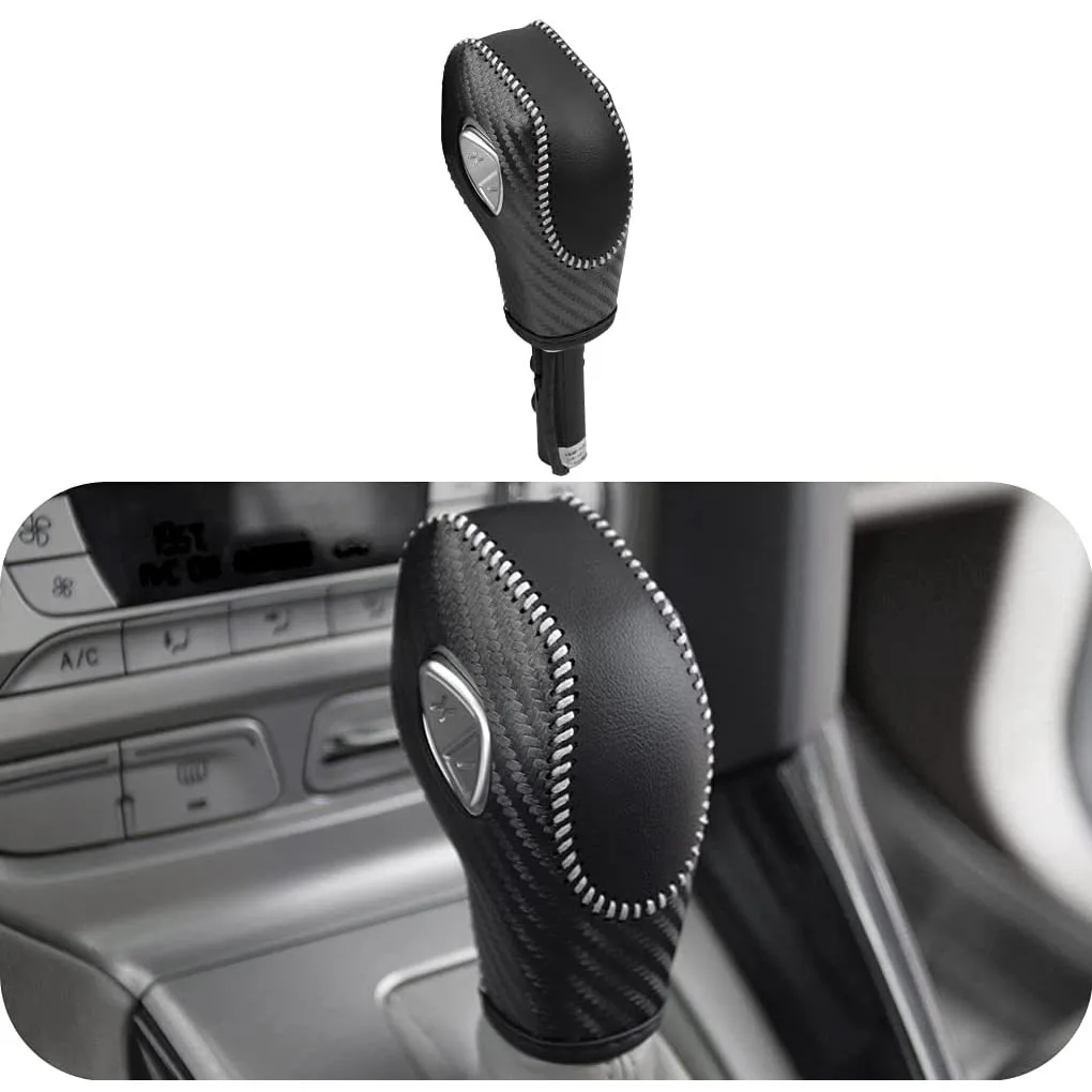 Car PU Carbon Look White Gear Shift Knob Cover for Ford EcoSport Escape / Fusion /C-Max Energi Wagon / Fiesta / Focus