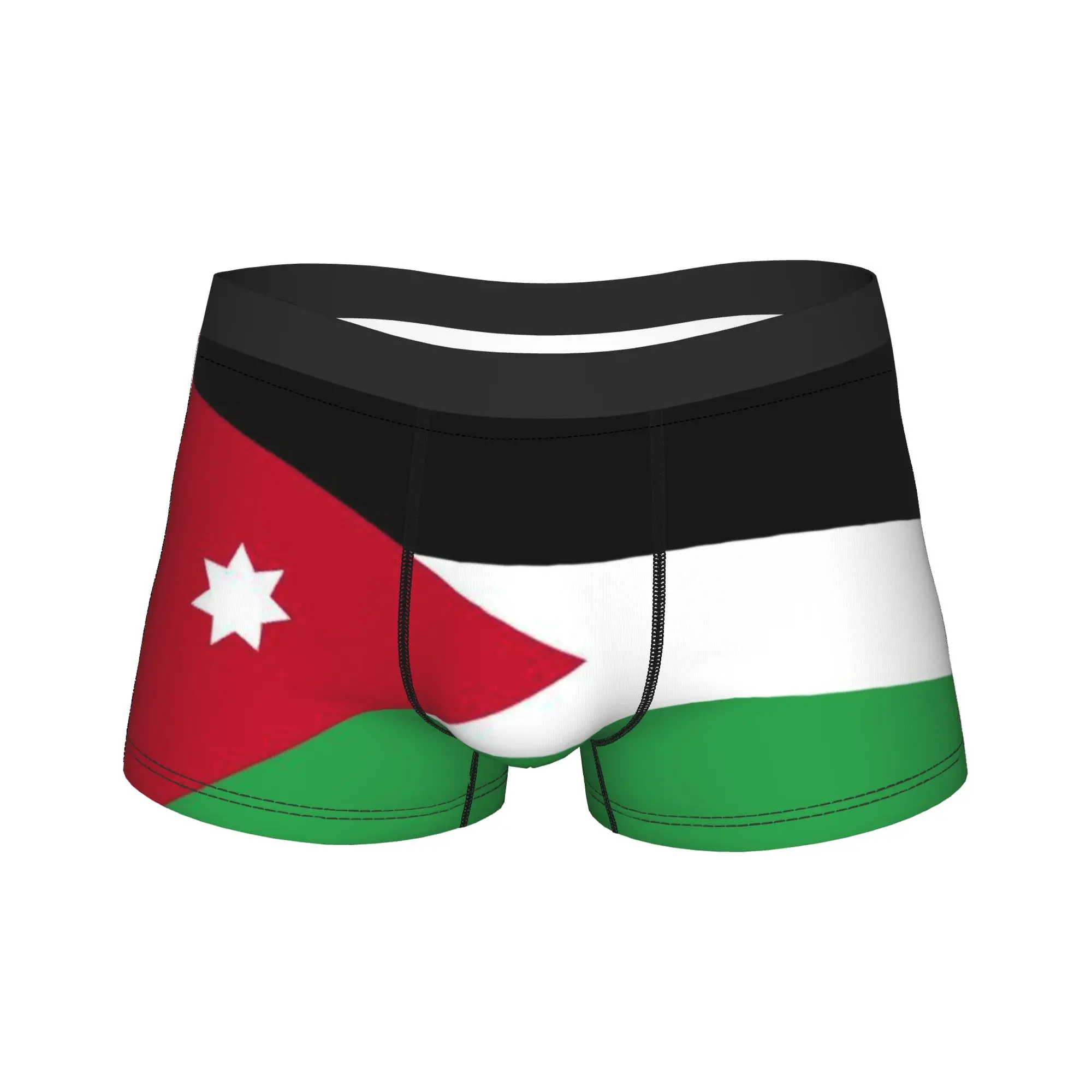 Jordan Flag Jordanian Patriotic Amman Middle Eastern Arabic Culture Boxers Novelty Underwear  Boxer Briefs Gag Gift For Man