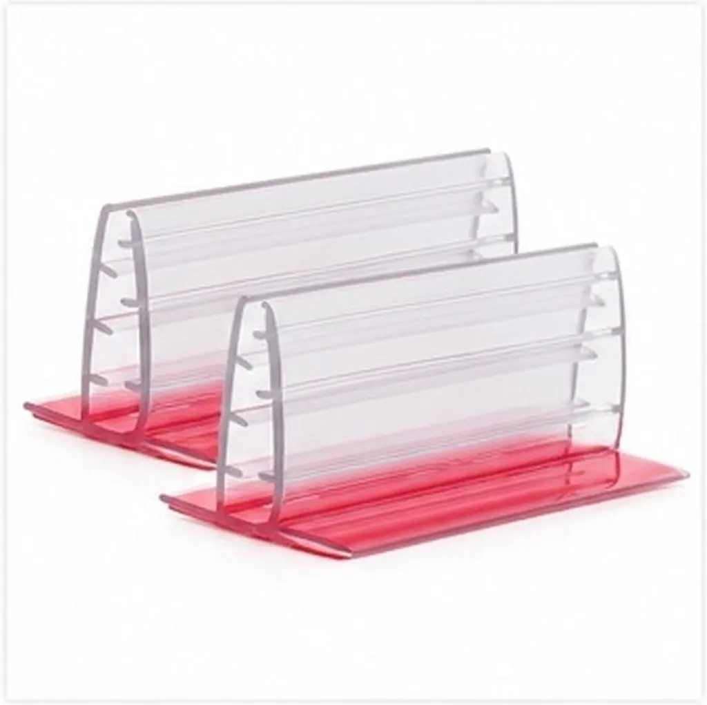 30Pcs Lightweight Mini Sign Holder PVC Material Self Stick Base for Office Desk Store Counter Label Card Photo Organization